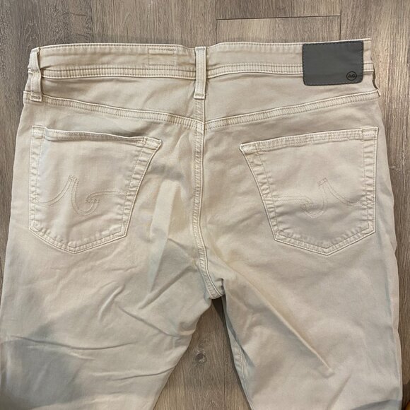 AG Adriano Goldschmied The Graduate Tailored Leg Pants Beige Khaki 34x32 Stretch - Picture 8 of 9